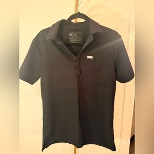 FIGS Technical Collection Black Scrub Polo Top XS Medical Uniform Shirt